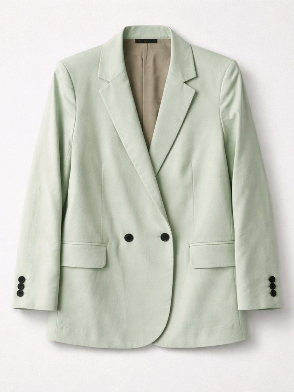 Theory Mint Green Eco Crunch Wash DB Boy Jacket Linen Blazer Size 12